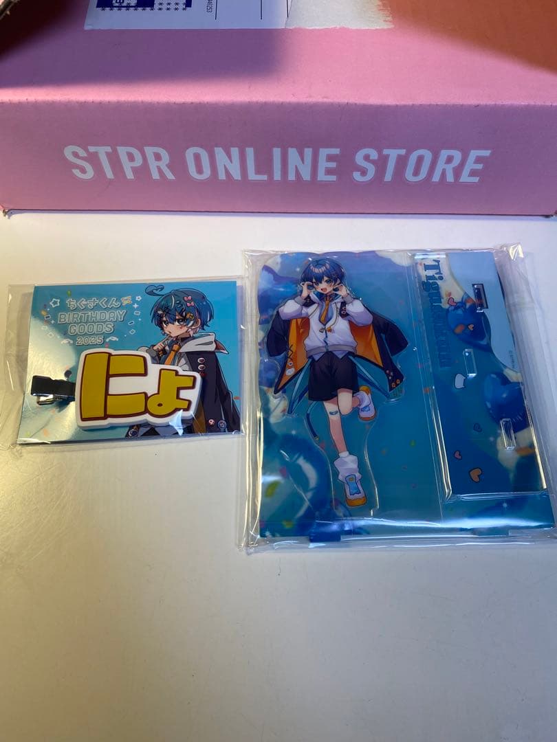 ちぐさくんBIRTHDAYGOODS にょ！ラバーヘアクリップ&アクスタ　セット