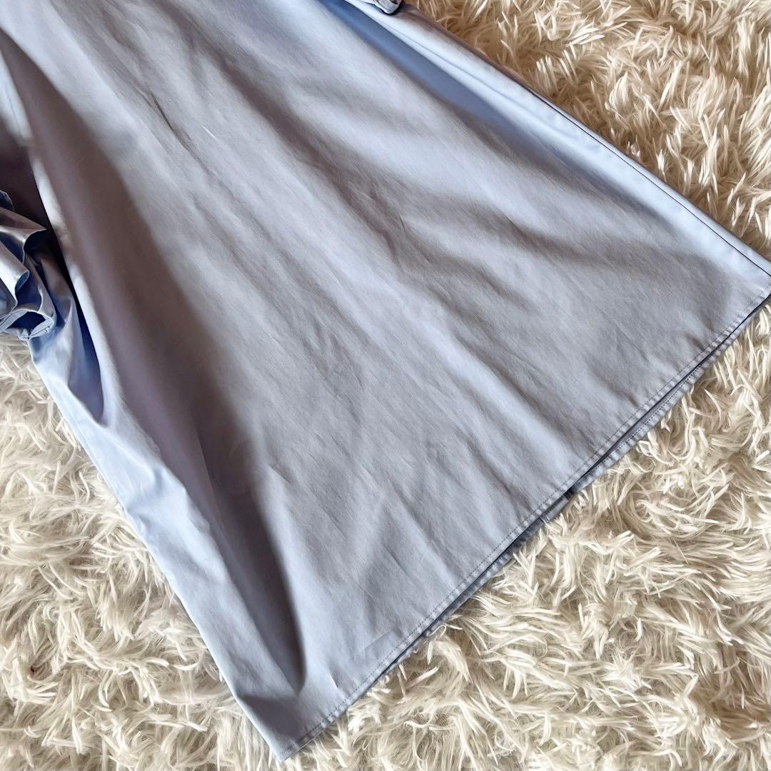 タグ付き✨ ヨーコチャン ラッフルトリムスリーブコットンブラウス SAX 近年