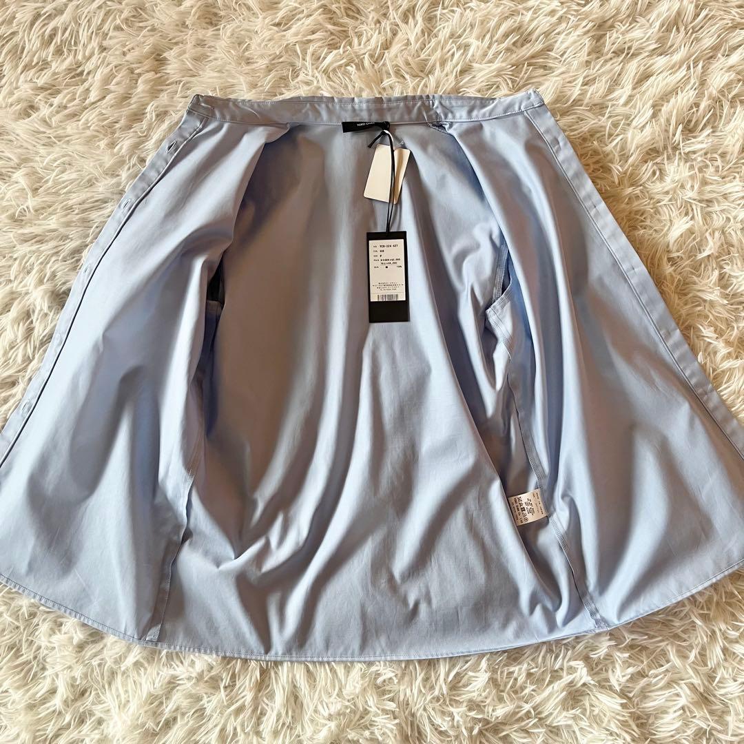 タグ付き✨ ヨーコチャン ラッフルトリムスリーブコットンブラウス SAX 近年