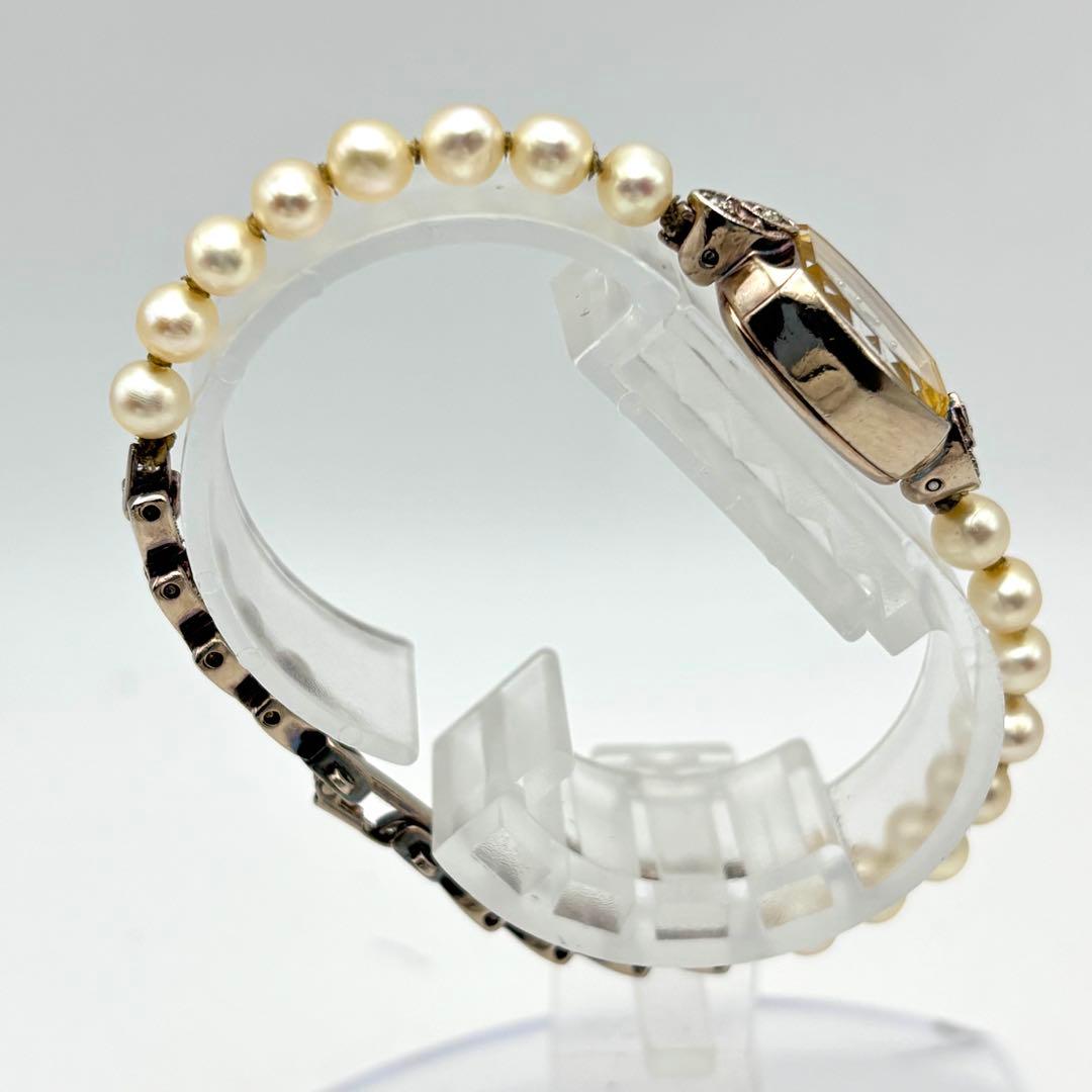 【希少】agete アガット 腕時計 パール シェル シルバー オーバル ブレス