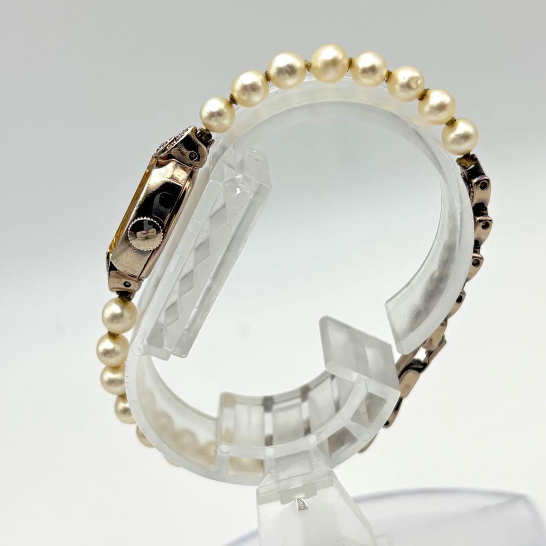 【希少】agete アガット 腕時計 パール シェル シルバー オーバル ブレス