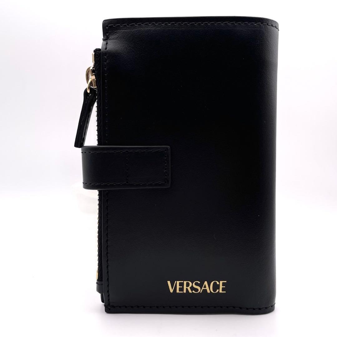 未使用品/現行品● ヴェルサーチ 折り財布 二つ折り メデューサ 金具 レザー