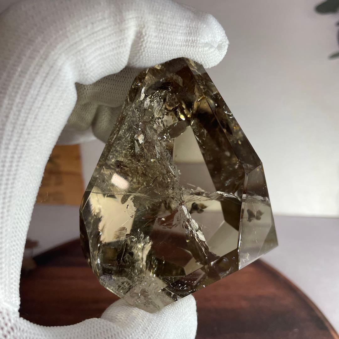 天然石　【高透明】　スモーキークオーツ　虹入り　フリーフォーム