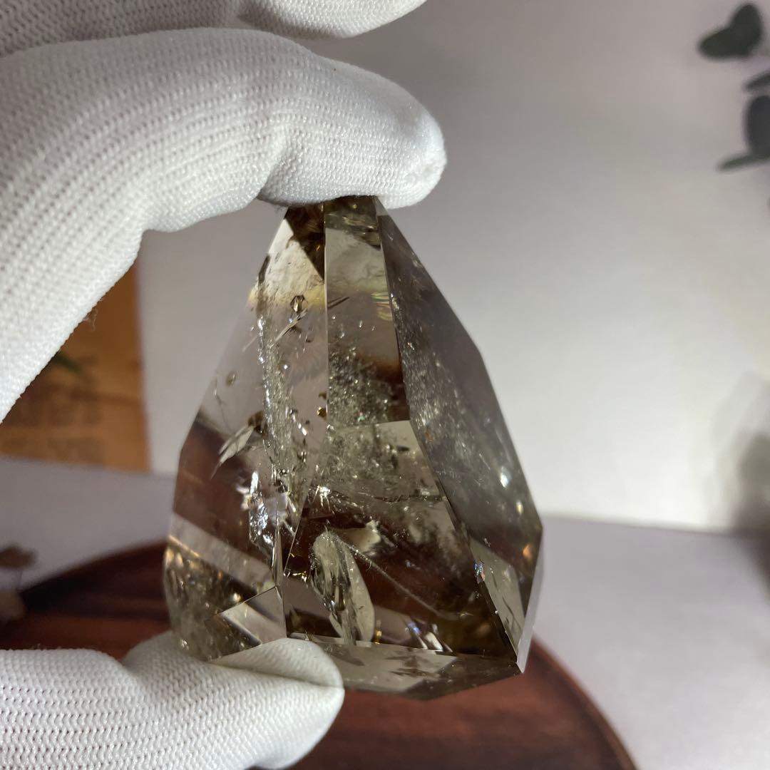 天然石　【高透明】　スモーキークオーツ　虹入り　フリーフォーム