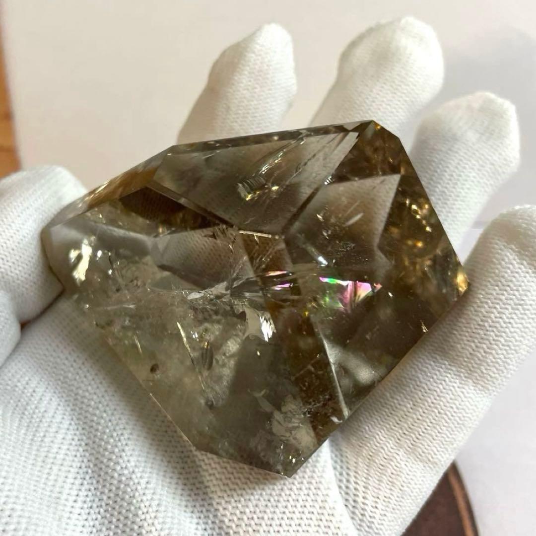 天然石　【高透明】　スモーキークオーツ　虹入り　フリーフォーム