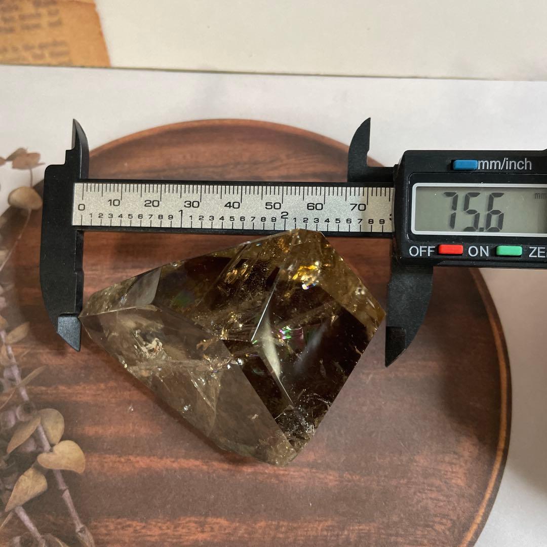 天然石　【高透明】　スモーキークオーツ　虹入り　フリーフォーム