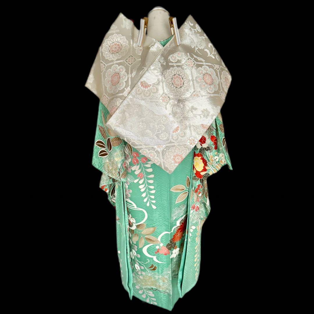 極上　美品振袖フルセット　手挿し友禅　正絹長襦袢　古典柄　成人式　155〜165