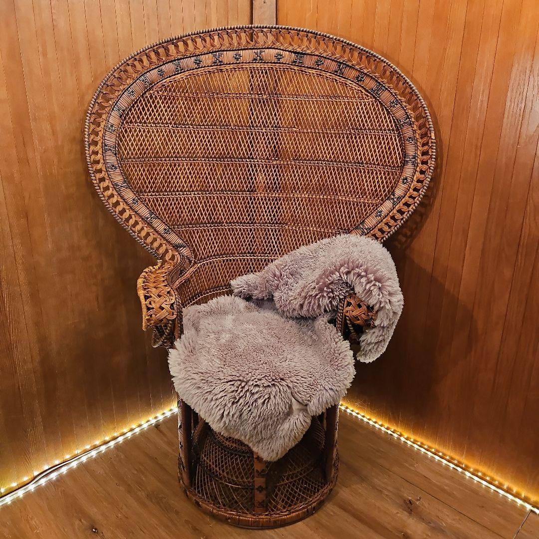 特大 希少 ヴィンテージ ピーコックチェア ラタンピーコック エマニエル婦人