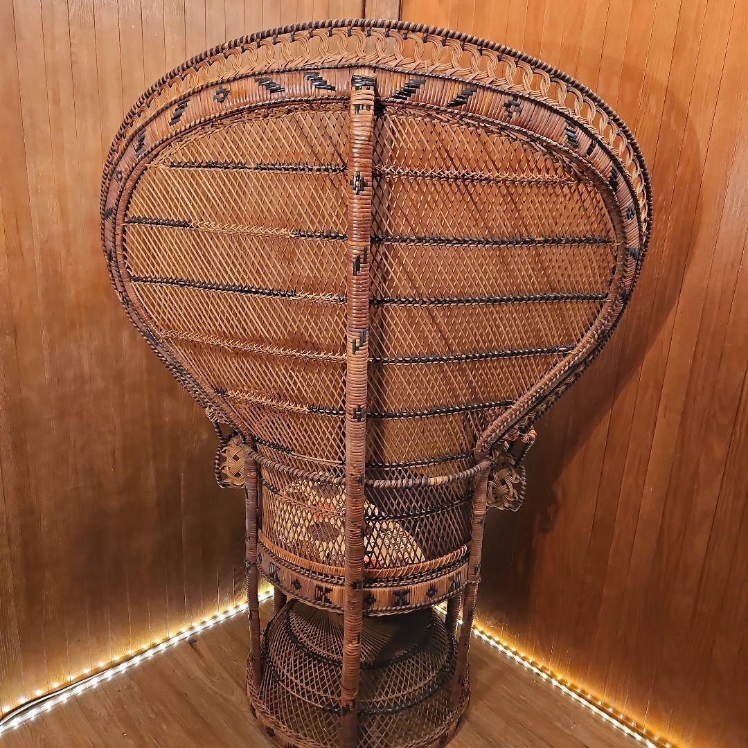 特大 希少 ヴィンテージ ピーコックチェア ラタンピーコック エマニエル婦人