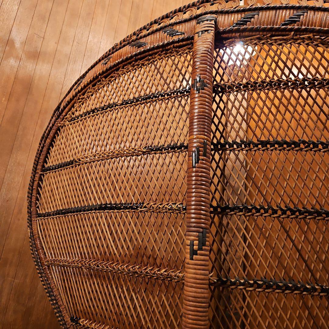 特大 希少 ヴィンテージ ピーコックチェア ラタンピーコック エマニエル婦人