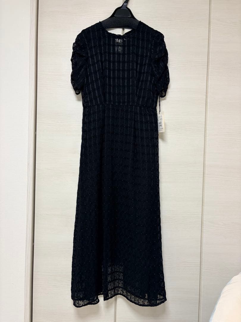 新品★kaene カエン　ドットドビーエプロンドレス　ブラック