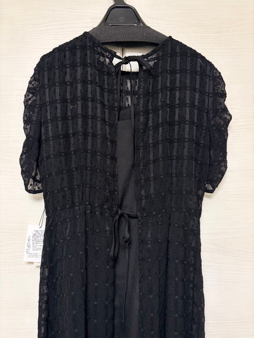 新品★kaene カエン　ドットドビーエプロンドレス　ブラック