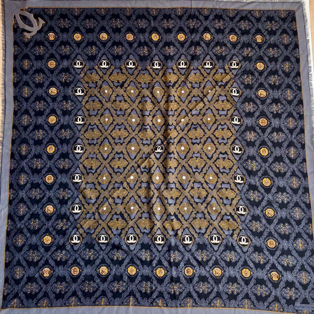 【カルティエ】マストライン パンテール 大判ストール ショール ウール シルク