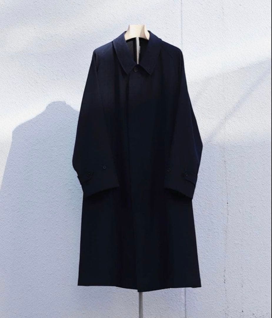 LE ウールサージバルカラーコート ネイビー 20aw