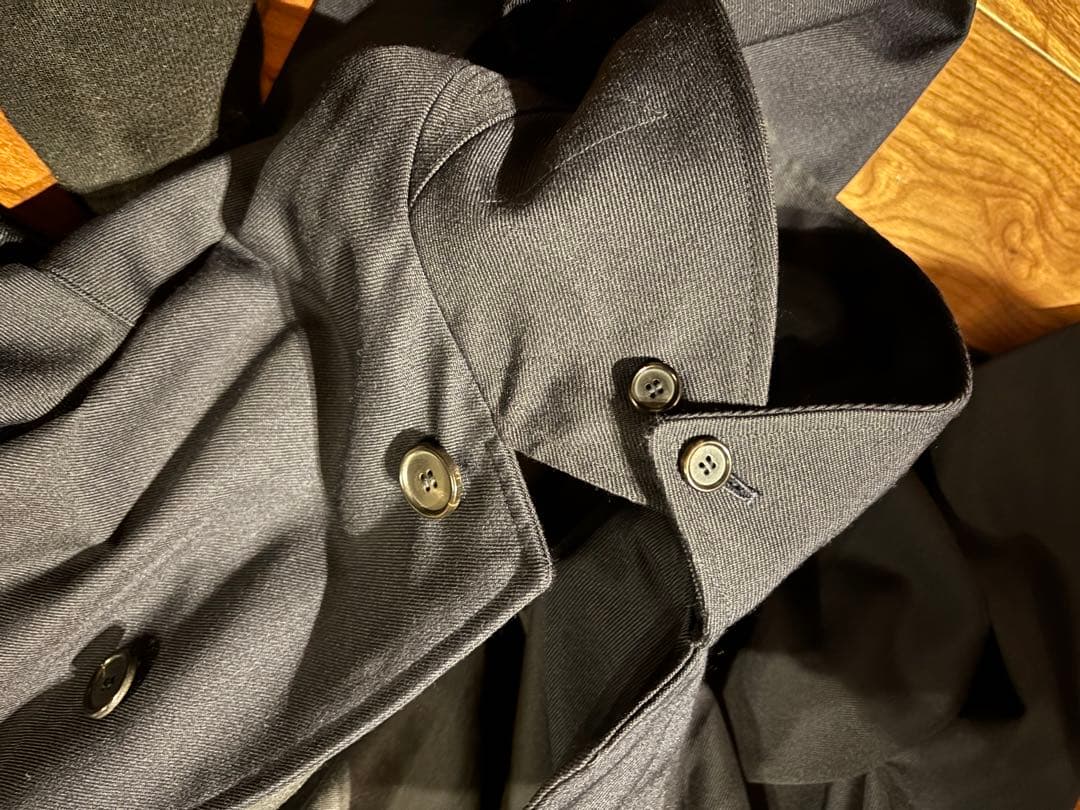 LE ウールサージバルカラーコート ネイビー 20aw