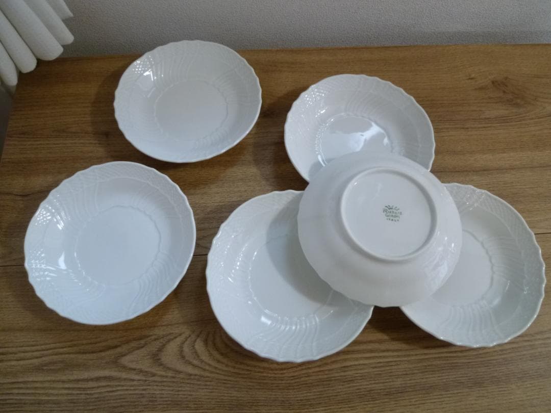 【リーリ】ベッキオホワイト 浅型 フルーツソーサー、6枚