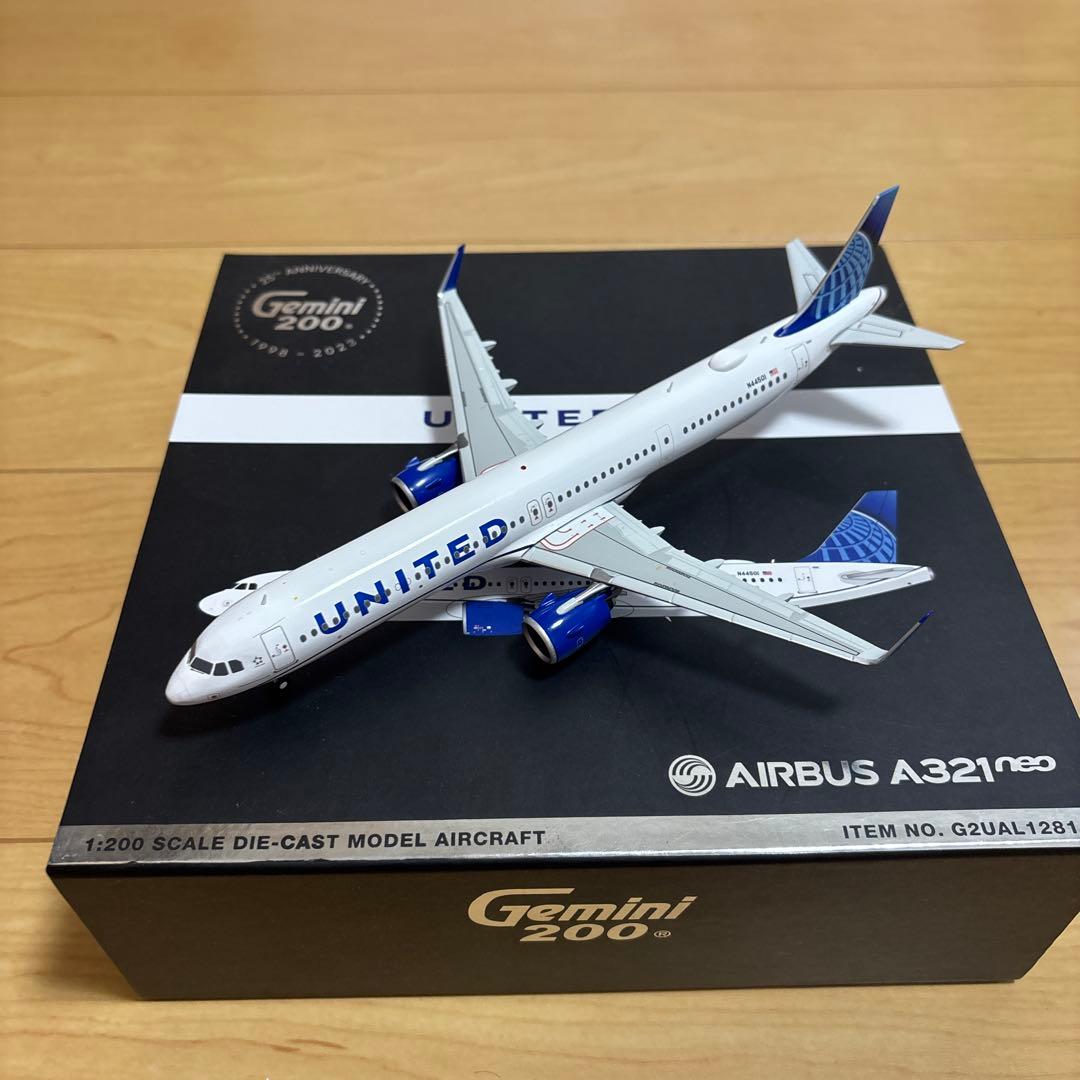 志*之様 Gemini 200 ダイキャストモデルA321neo ユナイテッド航