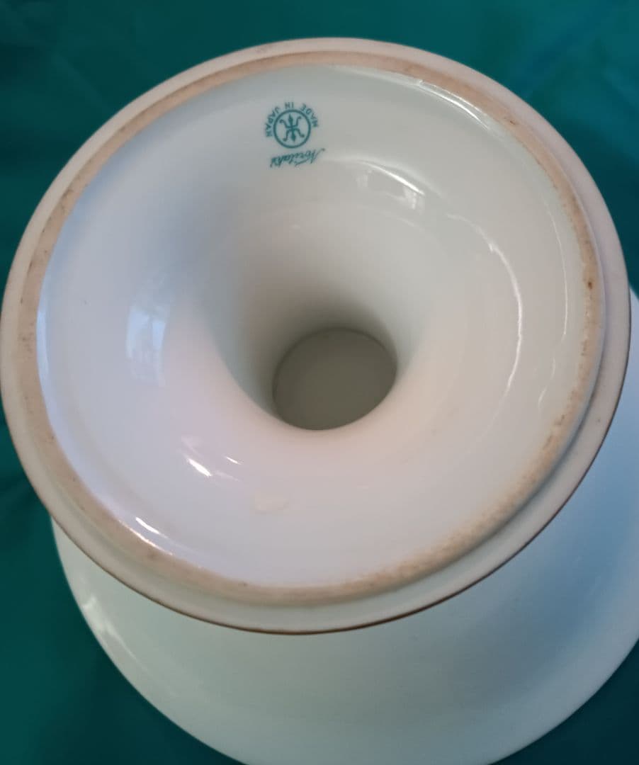 【オールドノリタケ】　金盛ジュール藍線帯帆船風景紋図　コンポート