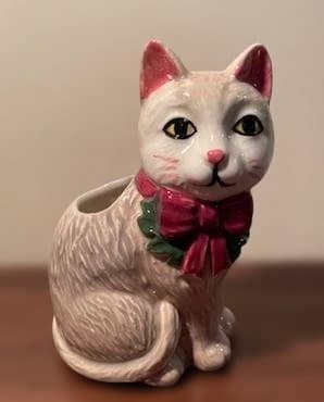 アンソロポロジーFestive Vintageヴィンテージ風　猫の可愛い花瓶
