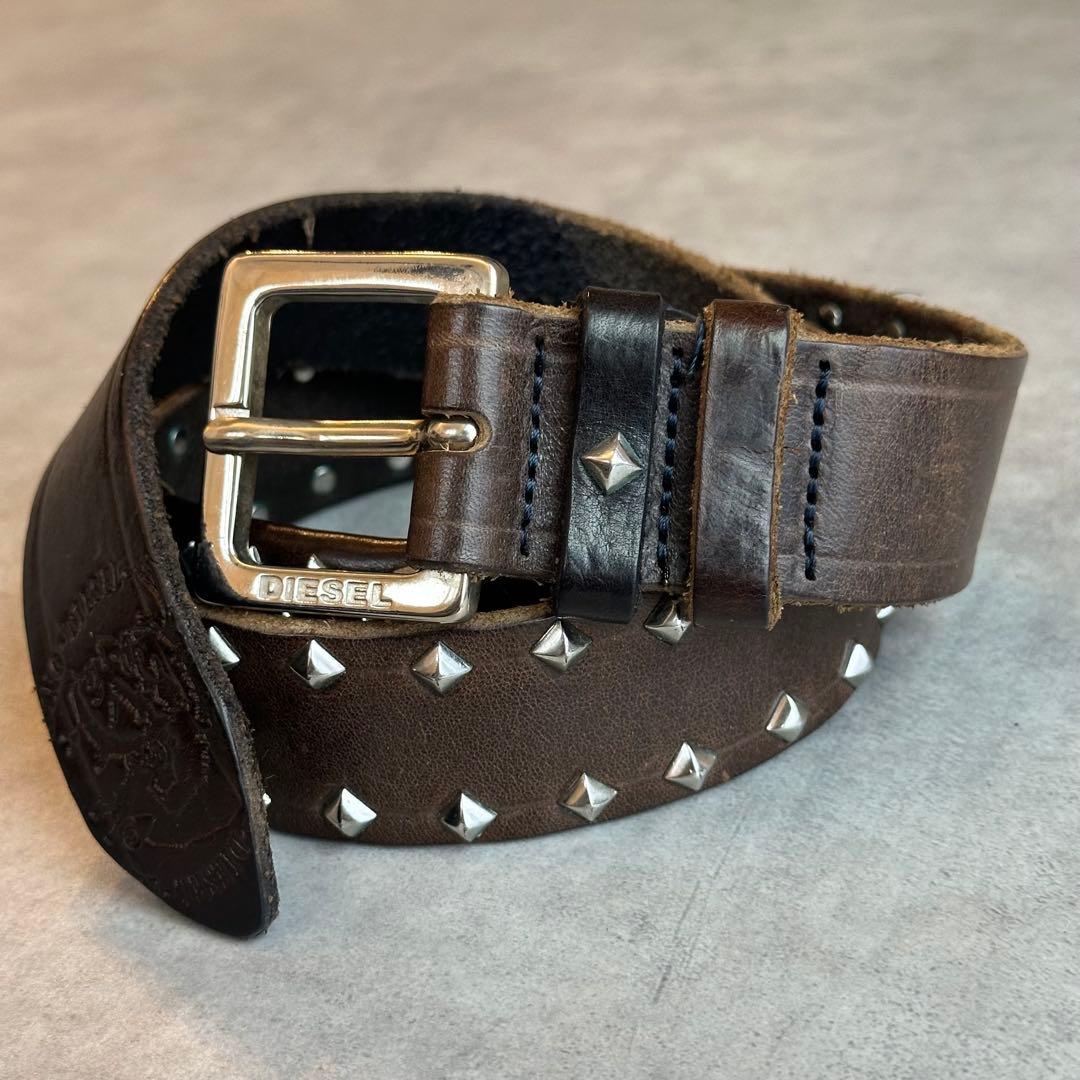 小物 archive DIESEL Rock Studs Leather belt