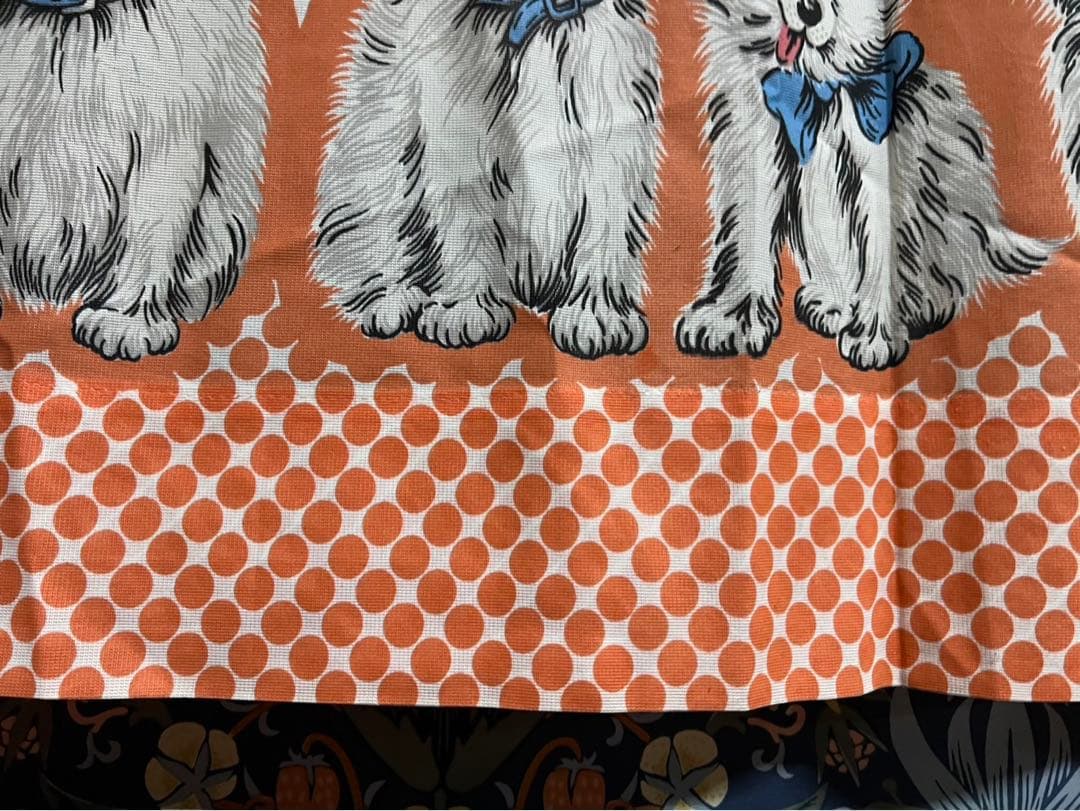 カーテン 2枚セット 昭和レトロ 当時物 インテリア 犬 レトロポップ