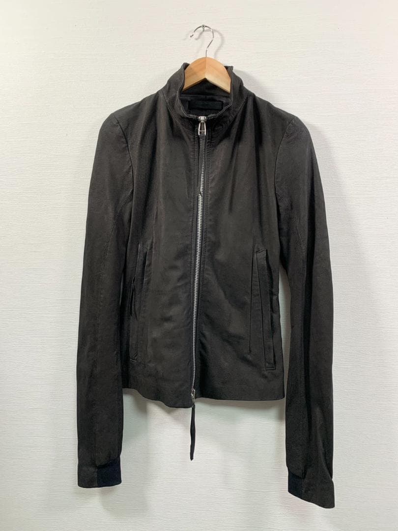 [00s EKAM] Y2K ロングアーム ハイネック レザージャケット M