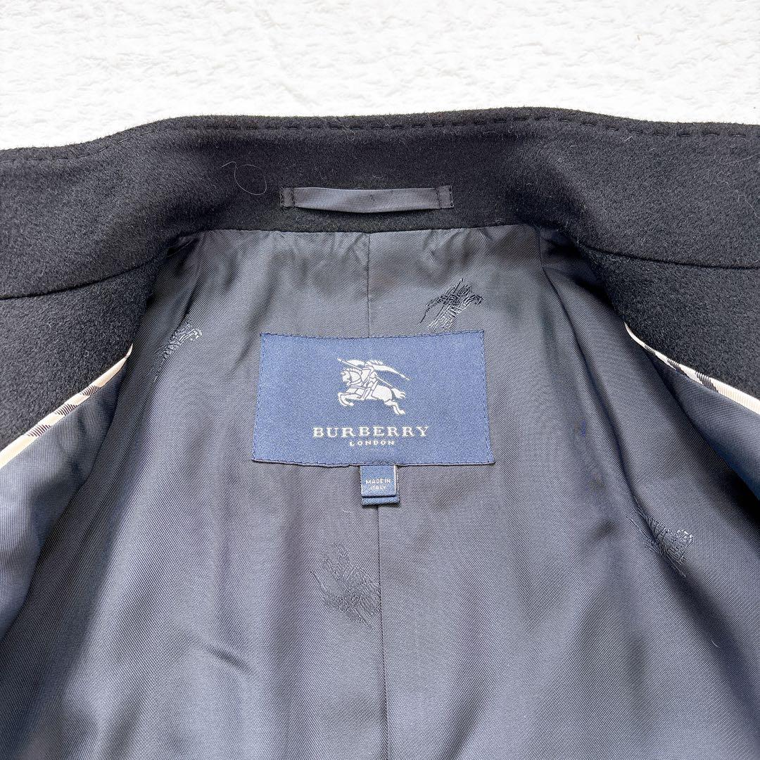 極美品✨バーバリーロンドン　カシミヤ混　スタンドカラーロングコート　ブラック