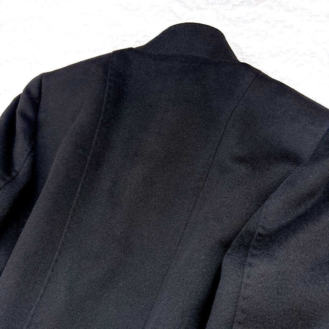 極美品✨バーバリーロンドン　カシミヤ混　スタンドカラーロングコート　ブラック