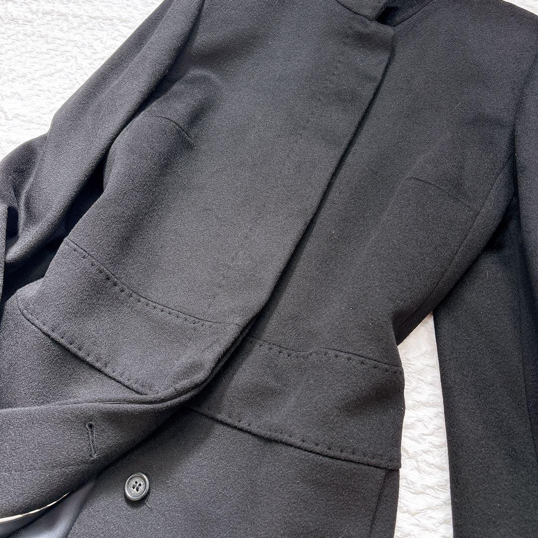 極美品✨バーバリーロンドン　カシミヤ混　スタンドカラーロングコート　ブラック