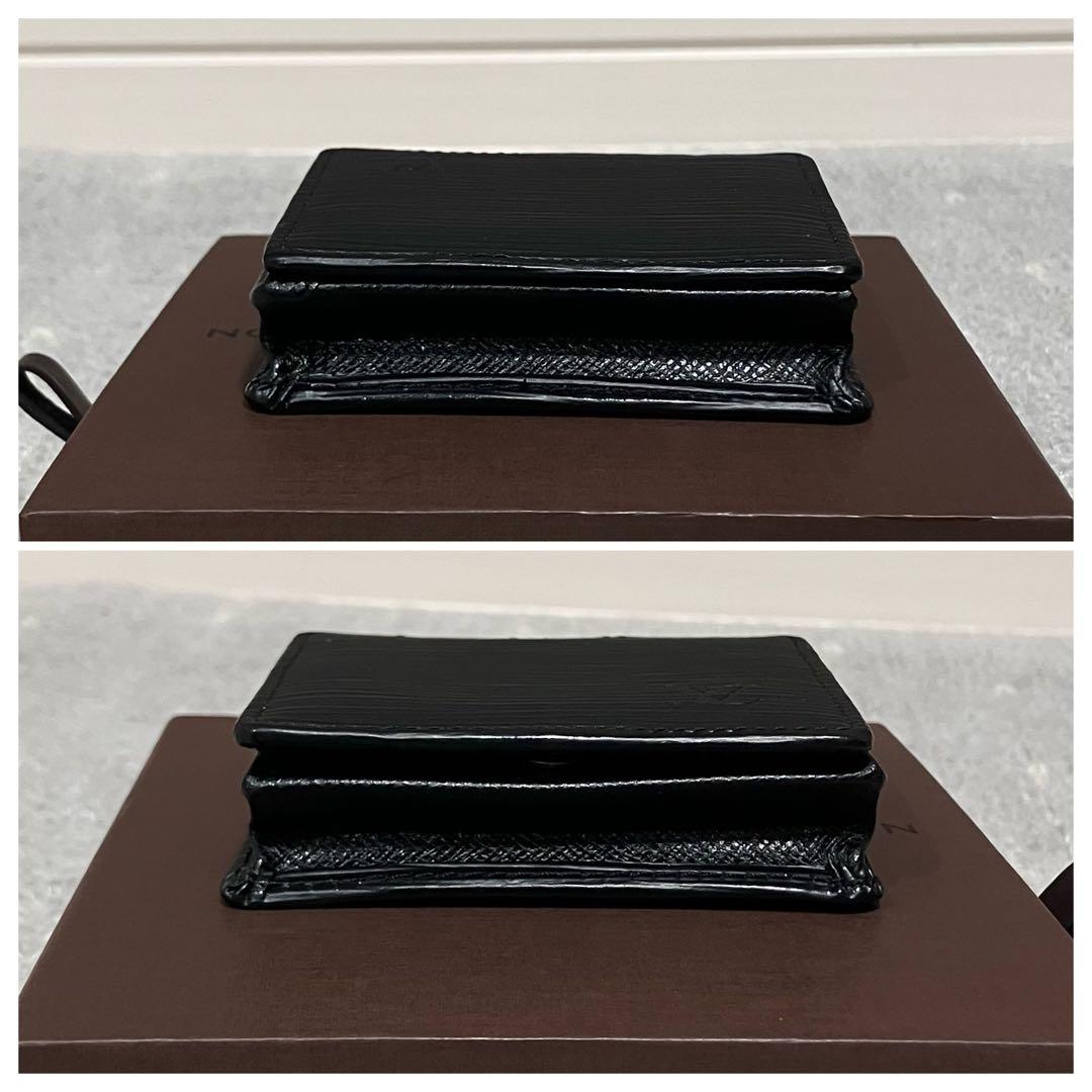 極美品！ルイヴィトン［ケース］エピ　ポルトモネ　ボワット　ブラック　型押し