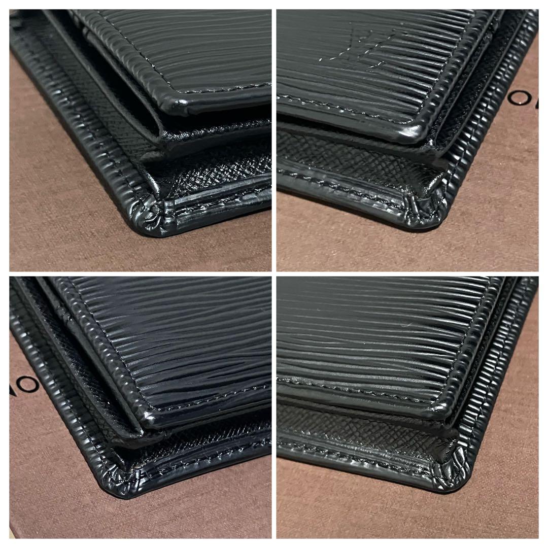 極美品！ルイヴィトン［ケース］エピ　ポルトモネ　ボワット　ブラック　型押し