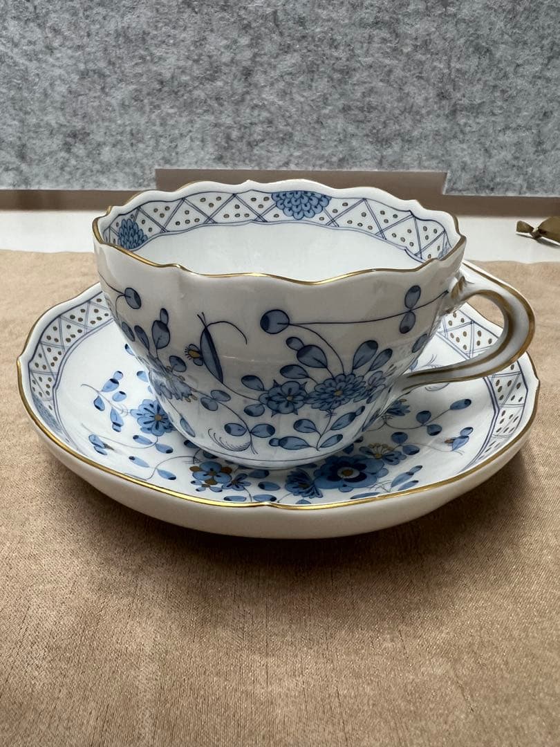 マイセン　インドの華　リッチブルー　コーヒーカップ＆ソーサー 200ml