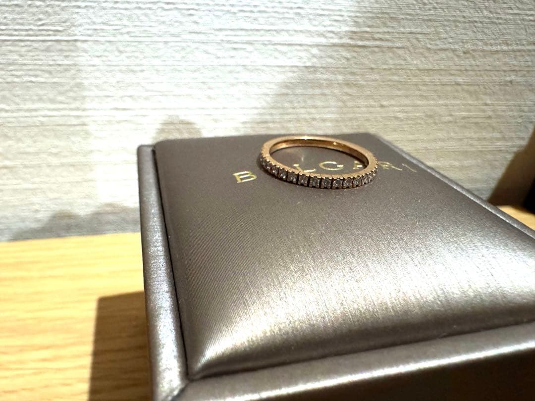 ブルガリ K18PG ハーフエタニティ ダイヤモンドリング　48 ピンクゴールド