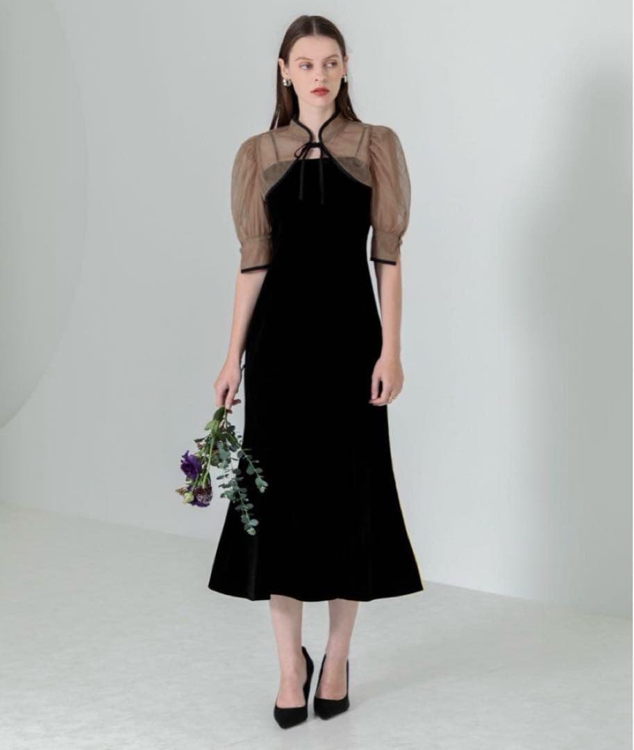 LEJA 花柄ボレロマーメイドワンピース セットアップロングワンピースドレス