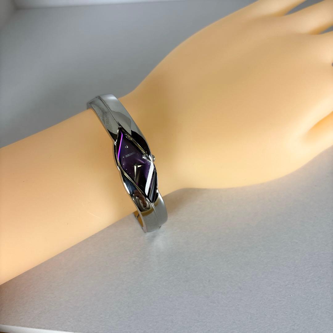【新品電池 稼働】SEIKO ブレスウォッチ パープル レディース 腕時計.
