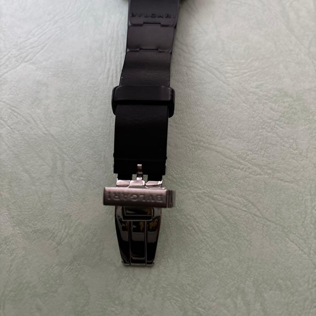 BVLGARI ディアゴノ自動巻き ブラックラバーベルト 時計