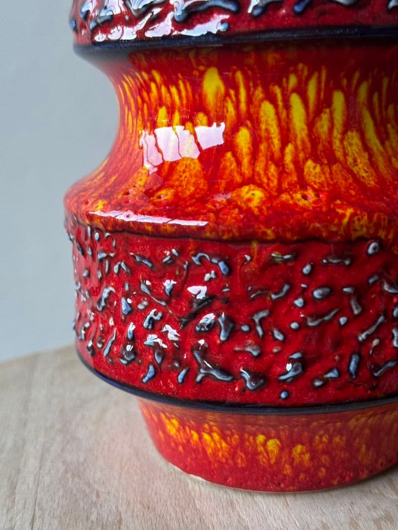 希少！西ドイツ花瓶　赤のFatlava Scheurich/267-20