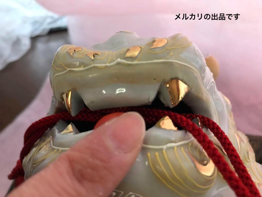 専用台付　縁起物　魔除け　霊獣　風水　九谷焼　唐獅子　狛犬