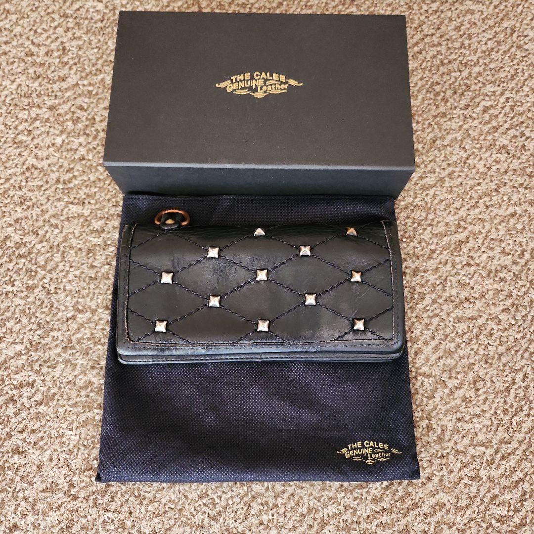 希少品！ CALEE トラッカー ウォレット スタッズ レザー サイフ 財布 黒