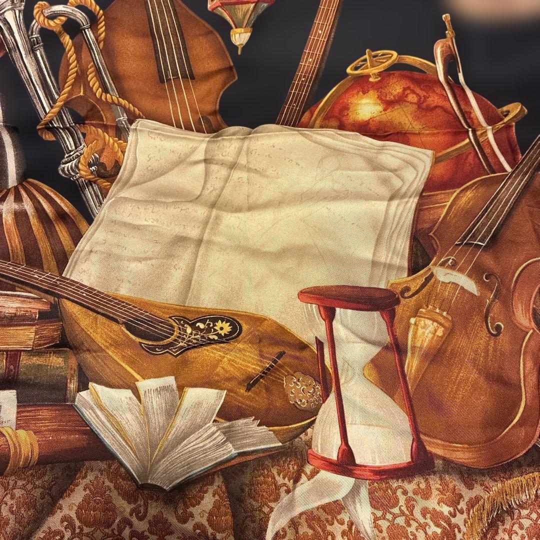 Christian Dior 楽器デザイン シルクスカーフ