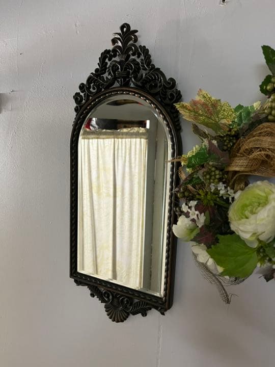 壁掛け 鏡 ミラー インテリア アンティーク ビンテージ アイアン 鉄製