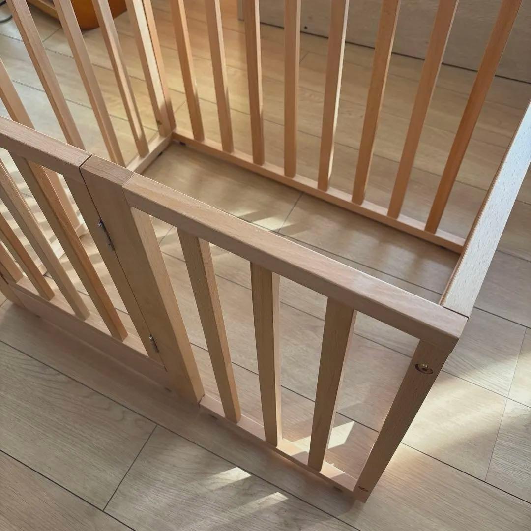 犬用　ペット　木製サークル　ケージ　ハウス　ゲート　フェンス　お留守番　天然木