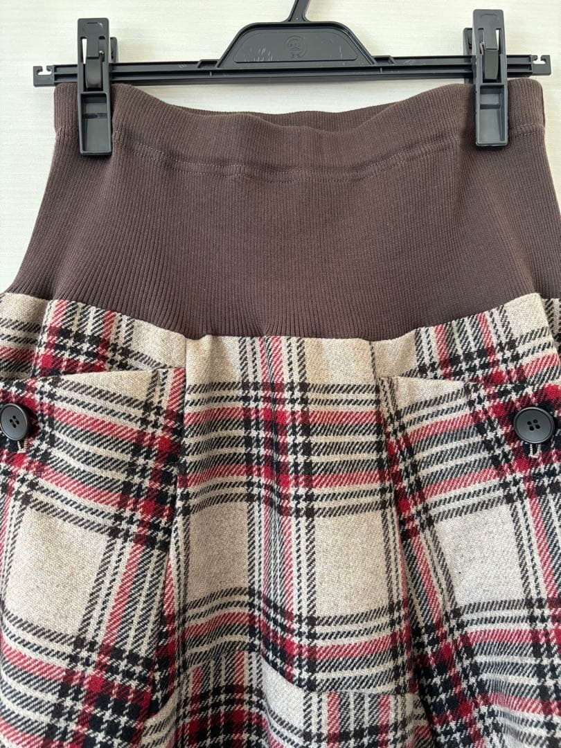 新品未使用☆クレッシェントデュオのチェック柄ロングスカート