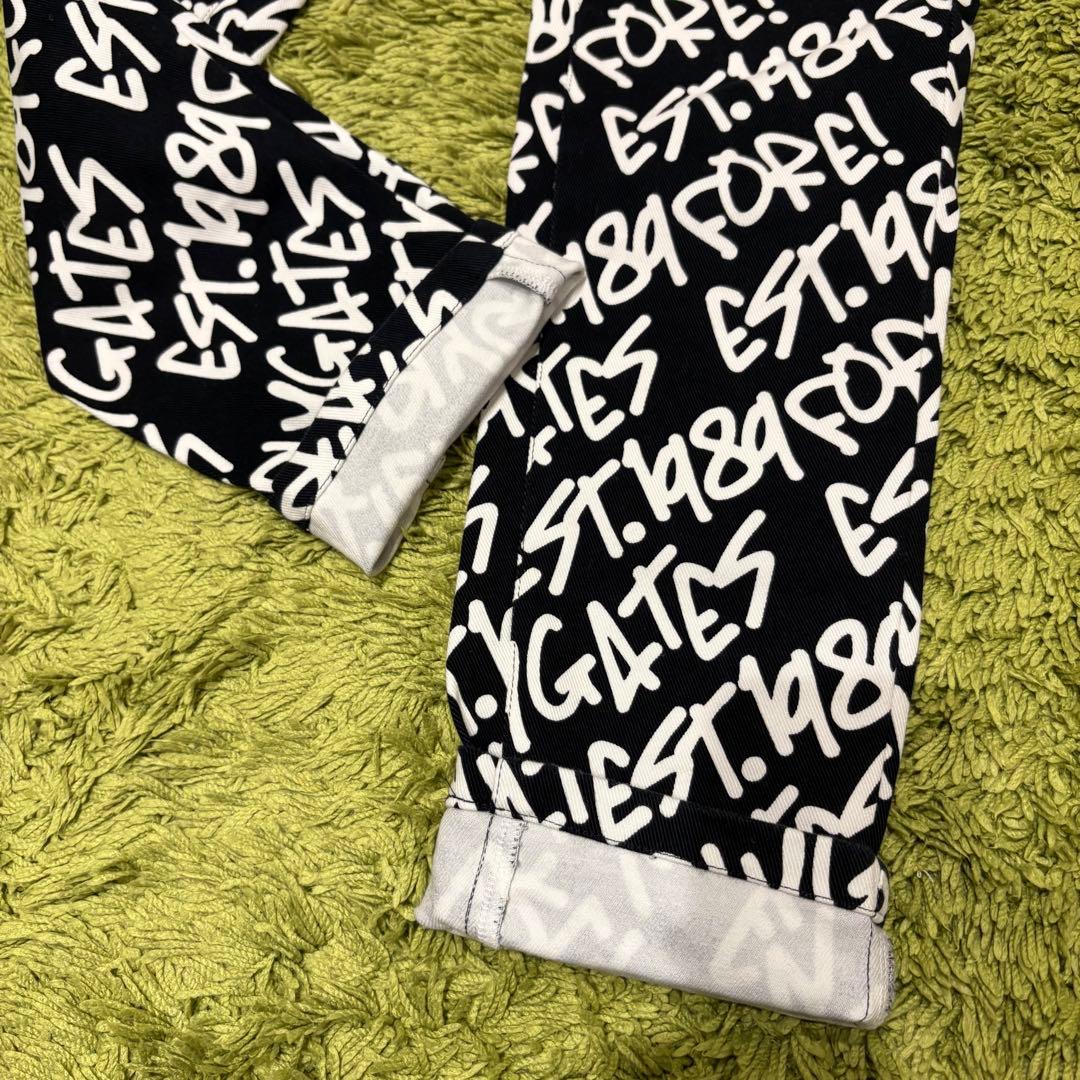 パーリーゲイツ PEARLYGATES ストレッチパンツ 総柄 落書き サイズ2