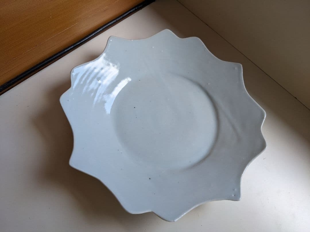 中尾万作 白磁輪花8寸皿　5枚