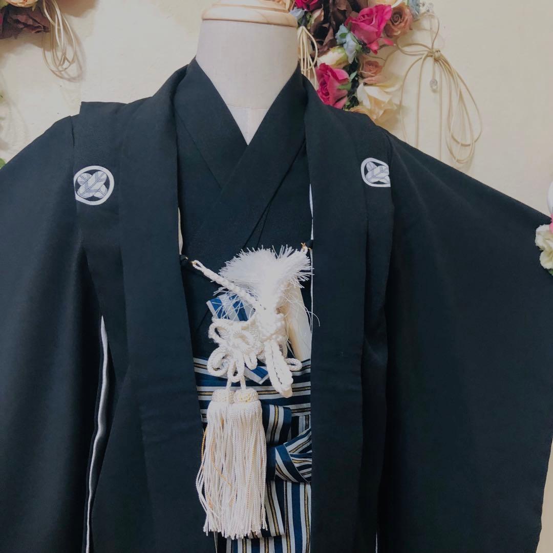 七五三五歳‼️完全️フルセット❤️大人顔まけ黒地紋付アンサンブルセット格上❤️豪華絢爛