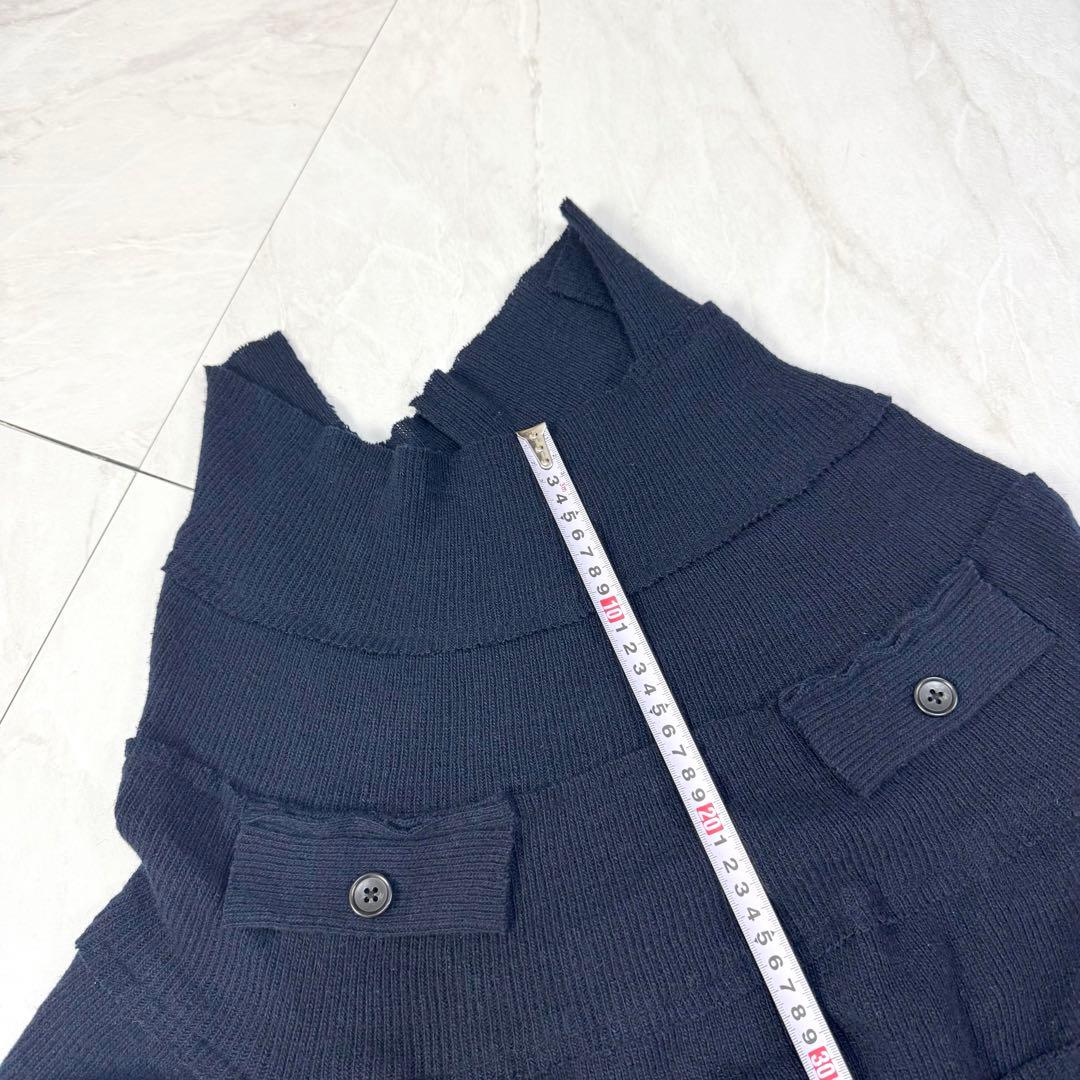 美品 y's ワイズ ヨウジヤマモト 変形 アシンメトリー ニット ネイビー 2