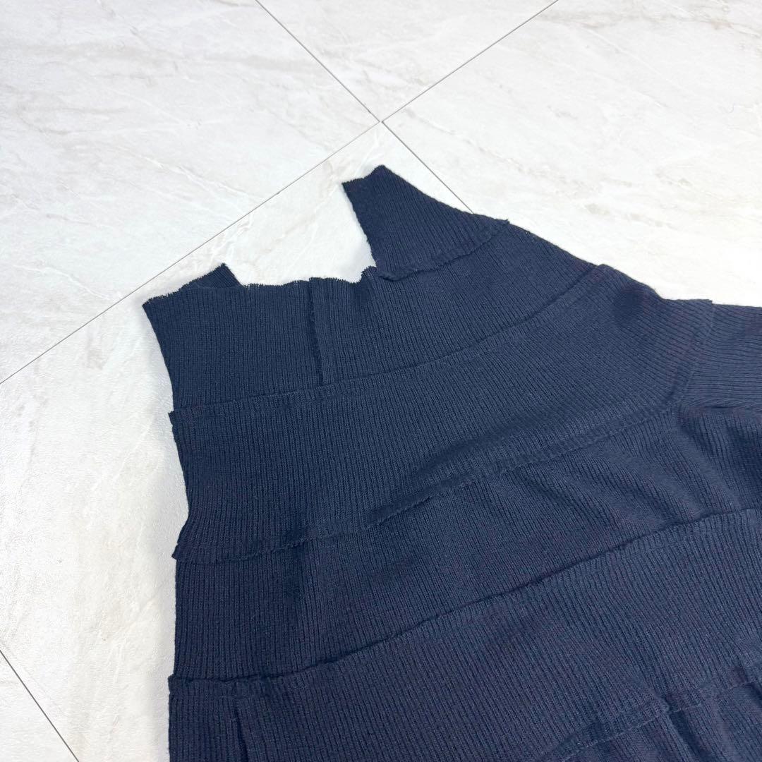 美品 y's ワイズ ヨウジヤマモト 変形 アシンメトリー ニット ネイビー 2