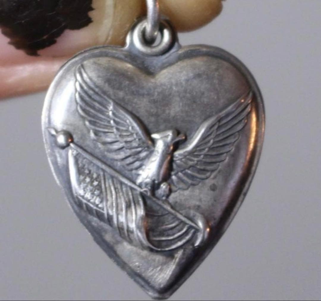 40s　スウィートハートジュエリー　シルバー　アメリカンイーグル　WWⅡ　星条旗