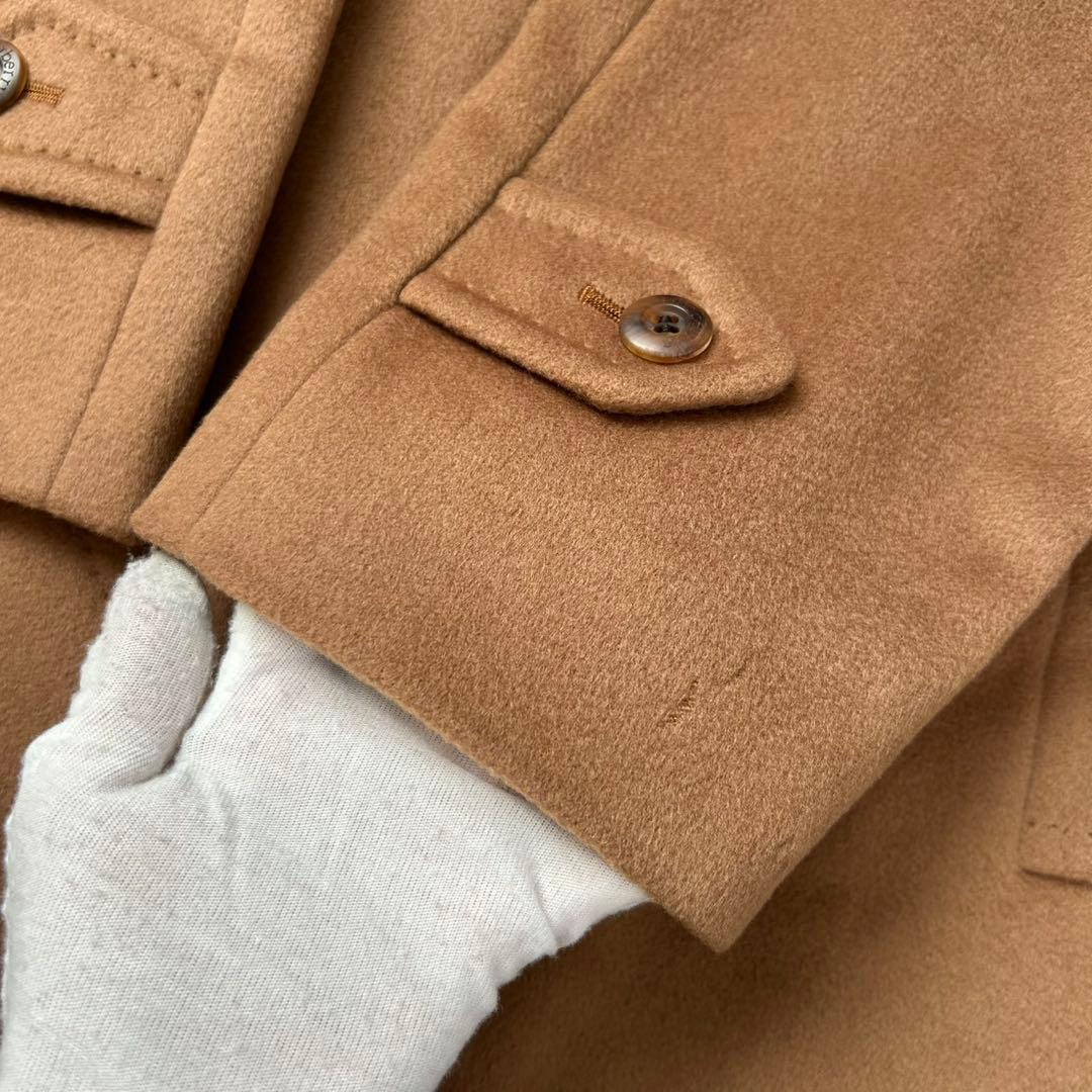 【極美品/L】バーバリー チェスターコート アウター カシミヤ100% キャメル